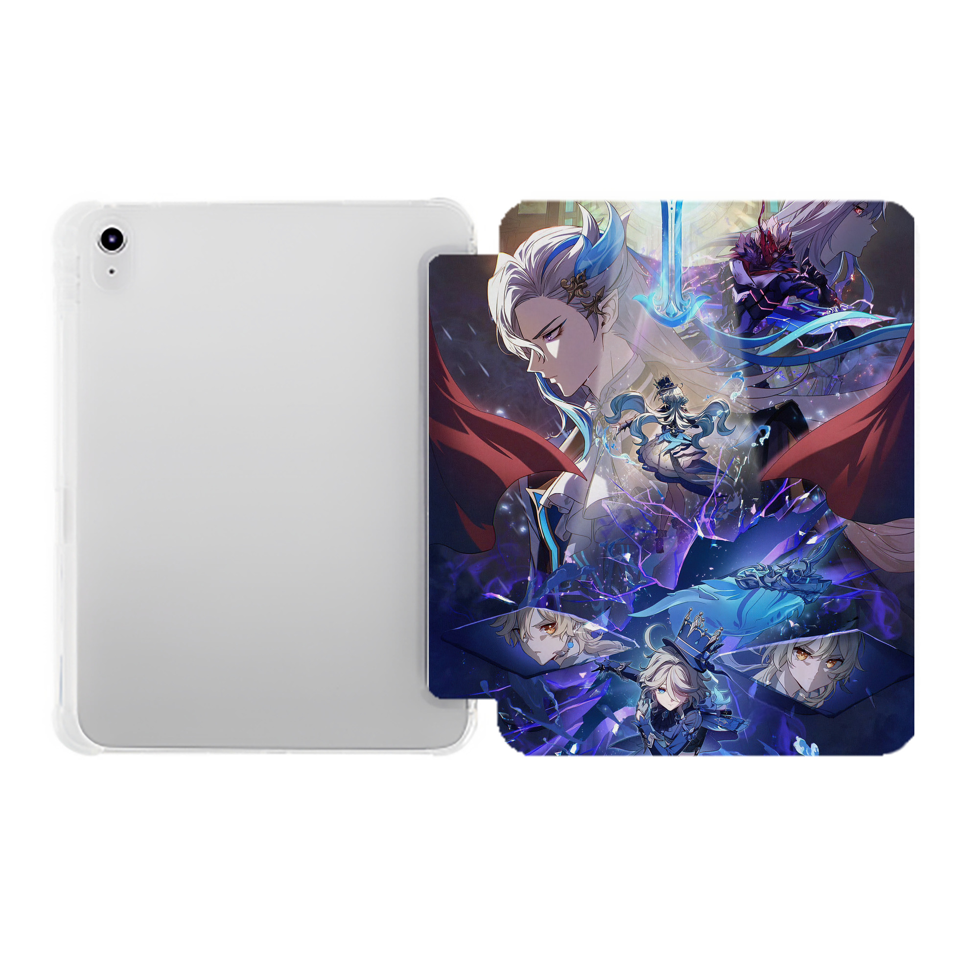 げんし神 genshin IPad ケース ペン収納付き 三つ折りスタンド PUレザー×シリコン 対応機種9.5/10.5/10.9インチ